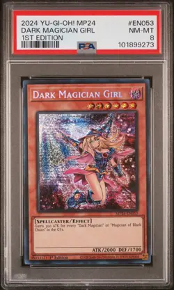 2024 YU-GI-OH! MP24-25TH ANV TIN: DUELING MIRRORS DARK MAGICIAN GIRL PSA 8 - Image 1