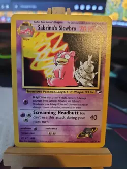 Pokemon Card Sabrina's Slowbro 060/132 Gym Heroes Regular LP+ Very Clean! - Image 1