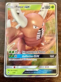 C1084 POKEMON TCG PINSIR GX NM-LP CARD HOLO #6 HIDDEN FATES RARE - Image 1