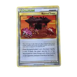 Pokemon TCG Burned Tower Stadium Card Undaunted 71/90 Uncommon - Image 1