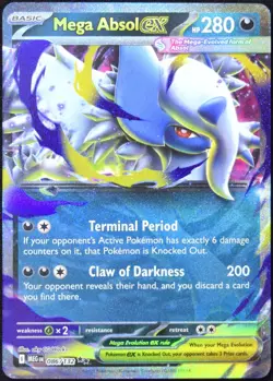 Pokemon TCG Mega Absol ex 086/132 2025 Mega Evolution Double Rare Card - NM - Image 1