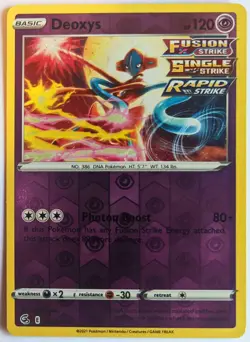 Reverse Holo Fusion Strike Deoxys ■ 120/264 Rare ■ Pokemon Card Near Mint - Image 1