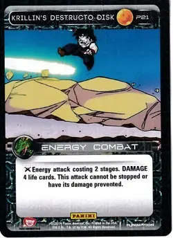 Dragon Ball Z Krillin's Destructo Disk 2015 SDCC Comic Con Panini Promo Card P21 - Image 1