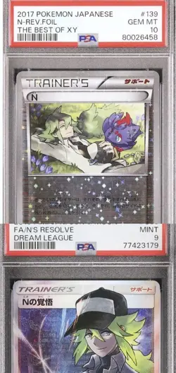 Rare PSA10 N's Resolve 139/171 XY Mirror Pokemon Card with Bonus - Image 1