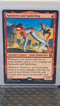 MTG Spider-Man - Spinneret And Spiderling #94 (Rare Legendary Creature) - Image 1