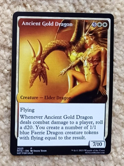 ANCIENT GOLD DRAGON : altered-art card for use w- MTG : sexy, long-legged Babe! - Image 1