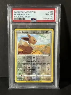 2021 Pokemon SWSH Evolving Skies Eevee Reverse Holo - PSA 10 - Image 1