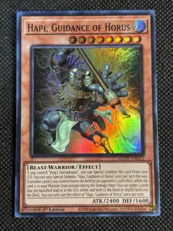 YuGiOh! - Hapi, Guidance of Horus AGOV-EN013 Super Rare 1st Edition Near Mint - Image 1
