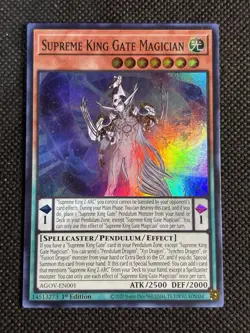 YuGiOh! - Supreme King Gate Magician AGOV-EN001 Super Rare 1st Edition Near Mint - Image 1
