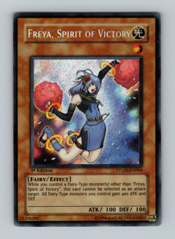 Freya, Spirit of Victory STON 1st Ed Secret Rare Near Mint NM Yugioh 2007 - Image 1