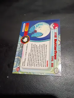 BUTTERFREE #12 TOPPS Series 1 Holo Black Logo 2nd Print Pokemon Card Light Play - Image 2