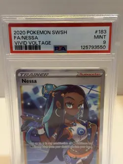 Pokemon Nessa Vivid Voltage Trainer Full Art Ultra Rare Holo Card 183/185 PSA 9 - Image 2