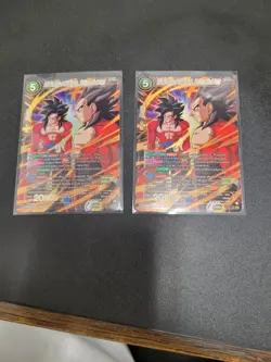 SS4 Son Goku & SS4 Vegeta, Striking A Weak Point BT24-118 SR DBS Card 2 X COPIES - Image 1