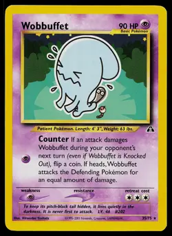 Pokemon Card - Wobbuffet Neo Discovery 35/75 Rare - Image 1