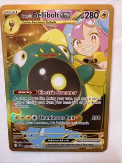 Pokemon TCG Ionos Bellibolt ex 188/159 Journey Together Gold Hyper Rare Card NM - Image 1
