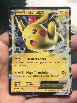 Pokemon TCG Pikachu EX XY174 XY 2016 Holo Black Star Promo Card- NM/ LP - Image 1