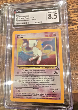 CGC 8.5 Mew 2000 Black Star Promos 9 Holo Pokemon Card psa - Image 1
