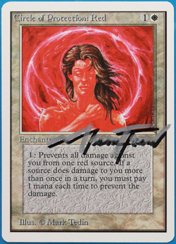 Circle of Protection: Red Unlimited NM Common SIGNED CARD (505023) ABUGames - Image 1
