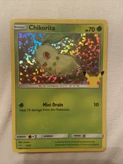 Chikorita 2/25 NM Mint 25th Anniversary McDonald's Promo Holofoil Rare Holo Card - Image 1