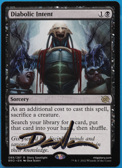Diabolic Intent The Brothers' War NM Black Rare SIGNED CARD (504669) ABUGames - Image 1