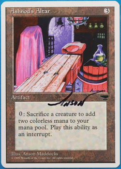 Ashnod's Altar Chronicles NM Artifact Common SIGNED CARD (505035) ABUGames - Image 1