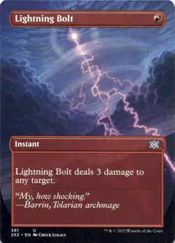 MTG Lightning Bolt (Borderless) (361) | LP | Double Masters 2022 (2X2) - Image 1