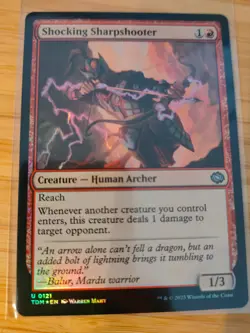 MTG Shocking Sharpshooter (FOIL) 0121 Tarkir: Dragonstorm M/NM Free UK P&P - Image 1