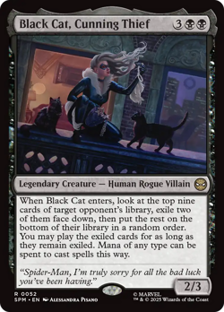 Black Cat, Cunning Thief #52 | Near Mint FOIL | Marvel's Spider-Man Magic MTG - Image 1