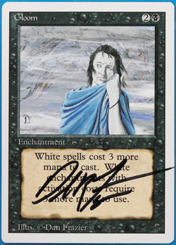 Gloom Revised NM Black Uncommon SIGNED MAGIC MTG CARD (ID# 505041) ABUGames - Image 1