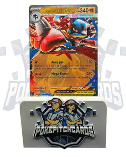 Mega Lucario ex 077/132 Me01: Mega Evolution Holo Free Shipping Pokemon NM - Image 1