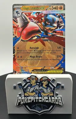 Mega Lucario ex 077/132 Me01: Mega Evolution Holo Free Shipping Pokemon NM - Image 2