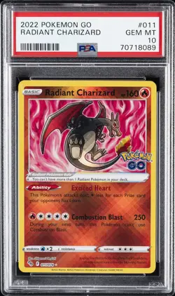 2022 POKEMON GO #011 RADIANT CHARIZARD PSA 10 - Image 1