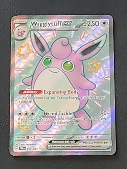 Wigglytuff EX 222/091 Sv: Paldean Fates Holofoil Shiny Ultra Rare Pokemon TCG NM - Image 1