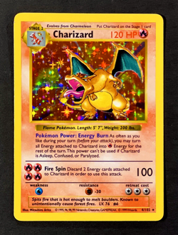 1999 Pokemon CHARIZARD Base Set SHADOWLESS Edition HOLO Foil Rare 4/102 WotC EX - Image 1