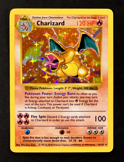 1999 Pokemon CHARIZARD Base Set SHADOWLESS Edition HOLO Foil Rare 4/102 WotC EX - Image 2