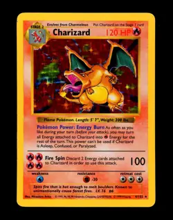 1999 Pokemon CHARIZARD Base Set SHADOWLESS Edition HOLO Foil Rare 4/102 WotC EX - Image 3
