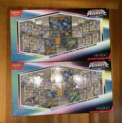 Pokemon TCG Prismatic Evolutions Lucario Ex + Tyranitar Ex Premium Collection X2 - Image 1