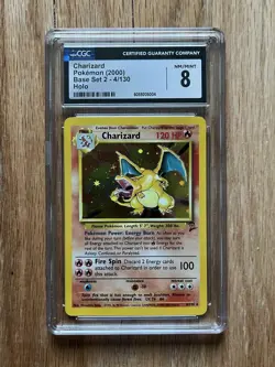 Charizard CGC 8 Pokemon WOTC 2000 Base Set 2 #4 Cosmos Holo & Partial Wing Swirl - Image 5