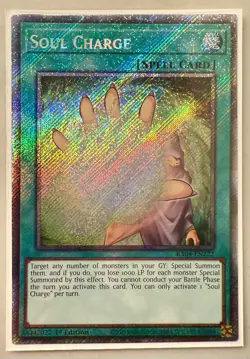 Soul Charge 1st Edition Platinum Secret Rare RA04-EN222 Yu-Gi-Oh! - Image 1