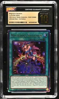 CGC 10 Magician's Salvation RA01-EN068 1st Edition Yu-gi-oh! 2023 25th Anni - Image 1