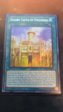 Golden Castle of Stromberg BLRR-EN010 Yu-Gi-Oh! Card Secret Rare 1st Edition - Image 1