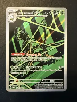 Pokemon TCG Destined Rivals Team Rockets Spidops Illustration Rare Card 187/182 - Image 1