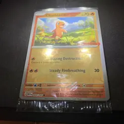 Pokemon TCG Charmander Scarlet & Violet Promo Card GameStop, 004/165, Sealed - Image 2