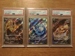 PSA 10 Pokemon Card Set Jolteon Vaporeon Flareon V Full Art - Image 1