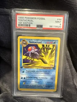 1999 TENTACRUEL 1ST EDITION FOSSIL PSA 9 MINT #44/62 POKEMON CARD GAME TCG WOTC - Image 1