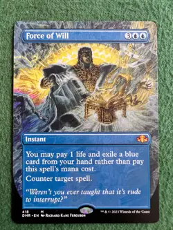 Force of Will - Borderless Dominaria Remastered Magic mtg NM-Mint, English x1 - Image 1