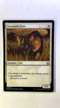 playset (4x) Savannah Lions -MTG- Foundations - Image 1