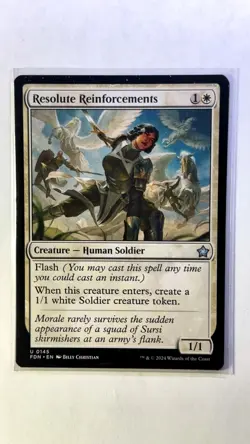 Playset (4x) RESOLUTE REINFORCEMENTS -MTG- Foundations - Image 1