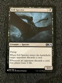Magic The Gathering MTG - Fell Specter - Core Set 2019 - Image 1