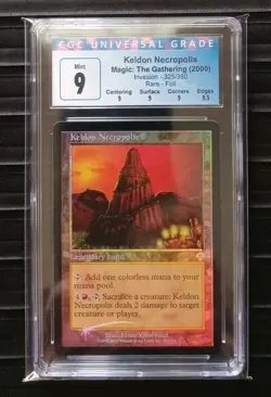 Mtg Keldon Necropolis (CGC) 9Q+ Invasion, Rare Foil [2000] - Image 1